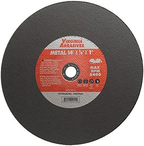 Virginia Abrasives 424-16114 - 14" x 1/8" x 1" Cut-Off Wheel - 10 Pack Metal High-Speed Cutting Blade for Steel and Metal - Microfracture Innovation - Fiberglass Reinforcement - Versatile 90° Cuts