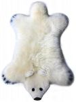 OKAYDA Sheepskin Rug for Babies Genuine Australia Sheepskin Area Rugs Lambskin Decorative Bear Design Rug (1pcs,White)