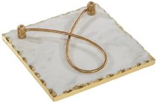 Mud Pie Gold Edge Napkin Holder, 8" x 8"