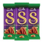 Cadbury Dairy Milk Silk Roast Almonds Chocolate Bar, 143 g (Pack Of 3)