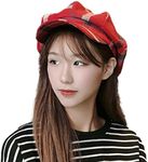 ZLSLZ Women's Retro Peaked Ivy Newsboy Paperboy Gatsby Cabbie Painter Cap Hats (498-1RED), 498-1red