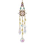 H&D HYALINE & DORA Crystal Icicle Prisms Suncatcher,Hanging Glass Suncatcher for Window with Colorful Rhinestones,Glass Rainbow Maker for Home Decor