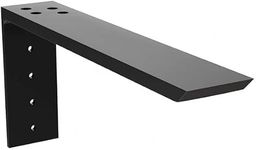 MUKEEM HANDICRAFT Heavy Duty Black Metal Floating Shelf Bracket Wall Mounted L-Shape Support for Concealed Mounting Shelves Rust-Resistant Ideal for Kitchen Living Room & Office 15 Inches (Pack of 2)