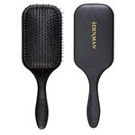 Denman Tangle Tamer Ultra (Black) Detangling Paddle Brush For Curly Hair And Black Natural Hair - use with both Wet & Dry Hair, D90L