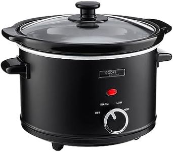 Cooks Professional Slow Cooker | Mini Slow Cookers with Glass Lid & 3 Temperature Settings | Including Keep Warm Function | Small One Pot Cooker | 2.5 Litres…