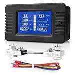 MICTUNING LCD Display DC Battery Monitor Meter 0-200V Voltmeter Ammeter for Cars RV Solar System