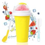 susimond 7.1OZ Premium Slushy Maker Cup, Durable Slushie Maker Cup for Christmas with Cup Brush Straw and Spoon, Portable Quick Frozen Smoothies Squeeze CoolingCup for Milk Drinks and Juices