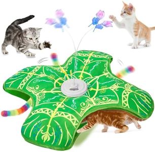 Qraxond Interactive Cat Toys for Indoor Cats,[Newly Upgraded] Rechargeable Touch Activated Hide and Seek Kitten Toys for Bored Indoor Adult Cats with Fluttering (Green)
