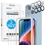 OMOTON Screen Protector for iPhone 14 6.1-inch, 3 Pack Tempered Glass Screen Protector + 3 Pack Camera Lens Protector, Case Friendly/Easy Installation with Alignment Framework