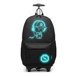 Kono Children Luggage Suitcase Luminous Music Kids Laptop Backpack Cabin Wheeled Travel Business Wheeled Rolling Trolley Hand Case 25L