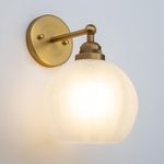 JIMUBEAM Industrial Vintage Single Wall Light with Frosted Glass Globe Lampshade, Hardwired Round Wall Sconce Fixtures for Vanity Bathroom Bedroom Living Room