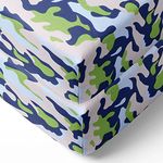 Bacati Crib Fitted Sheet, Camo Printed (Pack of 2)