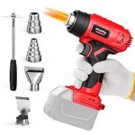 Cordless Heat Gun for Milwaukee 18v Battery, 350w 990℉ Fast Heating Heavy Duty Hot Air Gun Tool,Portable Heat Gun with 4pcs Nozzles&scraper for DIY Crafts, Shrink Tubing, Paint, Stripping Wrapping