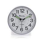 Ravel - Round Mid Sized Bedside Quartz Alarm Clock - RC039.4 - White