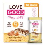 Love Good Protein Bars | Keto Snack | Non-GMO | Low Sugar, Low Carb, Gluten Free | Chewy Nutty Salted Caramel with Almonds and White Chocolate - 12 Pack