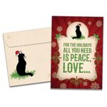 Tree-Free Greetings HB93018 Christmas Cards and Envelopes, Holiday Card Set, 5 x 7 Inch Cards, Box Set of 10, More Cats Christmas,