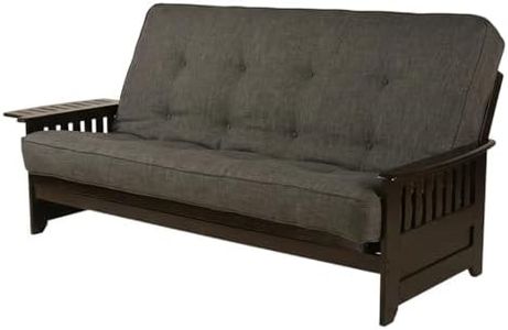 Starlight Canyon Home Dark Gray Upholstered Futon Sofa Bed, 8-Inch Foam Mattress, Durable Frame, Comfortable Lounge and Guest Sleeping