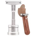 Adjustable Shaving Razor Set, Men'sLong Handle Stainless Shaver Razor RZ700 (Razor Ver.B Set)