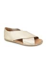 Gentle Souls Women's Laniey Flat Sandal, Champagne Leather, 5.5