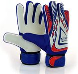 EFAH SPORTS Football Goalkeeper Gloves For Boys kids children adult Soccer Goalie Gloves with Super Grip Palms (Blue/White, Size 4 suitable for 6 to 9 years old, Ambidextrous)