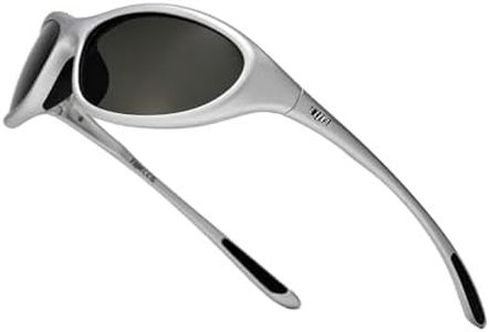 TIJN Sports Sunglasses for Men Women UV400 Wraparound Cycling Running Golf Motorcycle Glasses, Standard Fit Outdoor Shades, Vanta