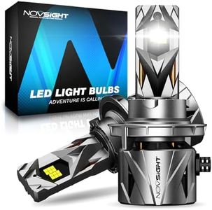 NOVSIGHT H13 Fog Light Bulbs - 62,000LM 6500K Ultra Bright, Perfect 1:1 Mini Size Match, 50,000 Hours Lifespan,IP68 Waterproof, Easy 5-Min Install, 2-Pack