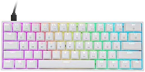 EPOMAKER SK61 61 Keys Hot Swappable 60% Mechanical Keyboard with RGB Backlit, ABS Keycaps, Dustproof IP68 Waterproof for Win/Mac/Gamers (Gateron Optional Red, White)