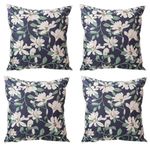 MINGPINHUIUS Outdoor Waterproof Cushion Covers, Pack of 2 Throw Pillow Covers Garden Print Cushion Cover, Square Pillow Cases 18"x18" (45x45cm) for Gazebo Patio Tent Balcony Couch Sofa (Pack of 4)