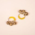 Brass Ghungroo Kadi Yellow Bells fingers - Set of 2, Golden Kirtan, Aarti, Bhajan, Pooja, Aarti