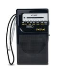 Coby CR-203-BLK Pocket Size AM/FM Radio, Black