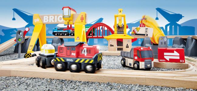 BRIO World Deluxe Cargo Train Set – Wooden Railway Playset