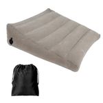 Inflatable Wedge Pillow, Portable Travel Pillows for Sleeping with Storage Bag, Adjustable Triangle Pillow Suitable for Acid Reflux, Back Support, Leg Elevation, Post Surgery, Grey