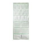 Over the Door Organizer with 4 Kinds of Pockets, Behind Door Storage Shelf,Cupboard Door Organiser Hanging Holder Rack to Store Shoes,Socks,Hat,Underwear in Bedroom,Bathroom,Pantry,Entryway,Green