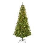 National Tree Company 7.5ft Prelit Artificial Slim Christmas Tree, Winchester Pine, 350 Lights, 1,000 Tips, Includes Stand, Green