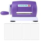 Briartw Mini Manual Die Cut Machine,Mini Die Cutting Machine and 2 Pair Small Cutting Pads for Crafts,Die Cutter,Manual Press Machine,Purple Embossing Machine