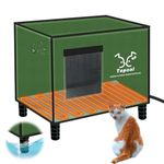 Indestructible Heated Cat House for Outdoor Cats in Winter, 100% Waterproof & Weatherproof Heated Cat House for Outside, Fully Insulated Feral Cat Shelter for Outdoor Barn Strays, 16 x 12 x 13 in