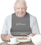 Elderly Silicone Bib Pocket & Food Guard for Plates Kits - Clip-On Spill Prevention Daily Living Eating Aids Accessories for Parkinson Disabled, Seniors, Handicapped