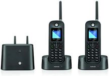 Motorola O212 DECT 6.0 Long Range Cordless Phone - Wireless Phones for Home & Office Phone with Answering Machine - Indoors and Outdoors, Water & Dust Resistant, IP67 Certified - Black, 2 Handsets