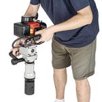 Petrol Post Driver, Fence Post Pile Driver 2 Stroke 32.6cc, Double Handle Design, Hand-Pull Start T-Post Driver, Fence Post Knocker Rammer for Farm Garden