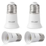 DiCUNO E26 to E26 Socket Extender, 1.2 Inch E26 to E26 Lamp Bulb Socket Extension, Lamp Holder Adapter (4-Pack)