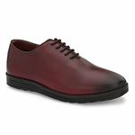 Legwork Men's Leather Wholecut Oxford 2.0 Shoes for Men and Boys (9_Cognac Red)