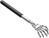 Selawasty Telescoping Back Scratcher, Portable Extendable Metal Hand Claw Back Scratchers, Hand Massager with Rubber Handles(Black)