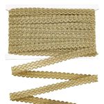 FINGERINSPIRE 12m 15mm Gold Edge Woven Braid Trim Handmade Polyester Sewing Gold Metallic S Wave Braid Trim Crafts Decorative Trim with Card for Curtain Slipcover DIY Costume Accessories