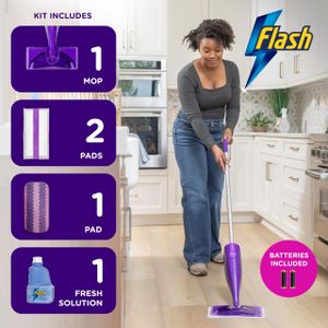 Flash Power Spray Mop Kit – Floor Cleaning System with Refillable Bottle