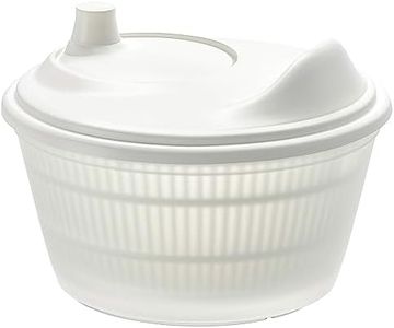Ikea Synthetic Rubber Salad Checkered Spinner Bowl, White, 1 Piece, 2 liter