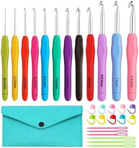 Yarniss 12 Size Crochet Hooks 2.0mm~8.0mm, Ergonomic Crochet Hooks Set with Case, Crochet Needle Tools for Beginner
