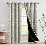 JINCHAN 100% Blackout Curtains 84 Inches Long Sage Green Damask Medallion Window Curtains for Bedroom Grommet Thermal Insulated Drapes for Living Room Vintage Luxury Window Treatments Set 2 Panels