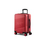 Reebok Go Collection 20 Inch Hard Shell Spinner Carry On Bag for Airplanes, ABS/PC Hardside Suitcase with 360-Degree Spinner Wheels, Retractable Handle, Airline Approved, Red