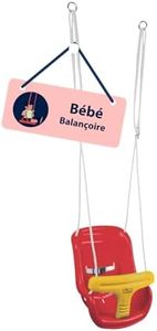 HUDORA Balançoire bébé réglable en hauteur 120-180 cm en rouge/jaune pour le jardin - Baby Swing Outdoor - Balançoire enfant avec barre et ceinture de sécurité - Poids maxi. 25 kg