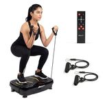 Boldfit PowerBase Vibration Plate Massager, Exercise Machine for Weight Loss & Toning with 0-200 Speed Levels, 5 Modes with Remote & Resistance Bands Ideal for Home Gym Cardio, Circulation & Recovery